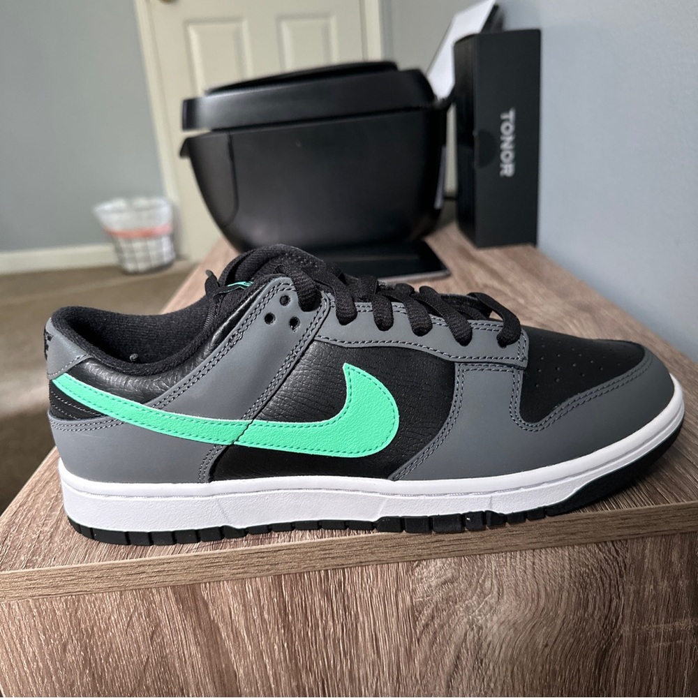 Nike Dunk Low Size 10.5. Iron Grey/Green Glow.